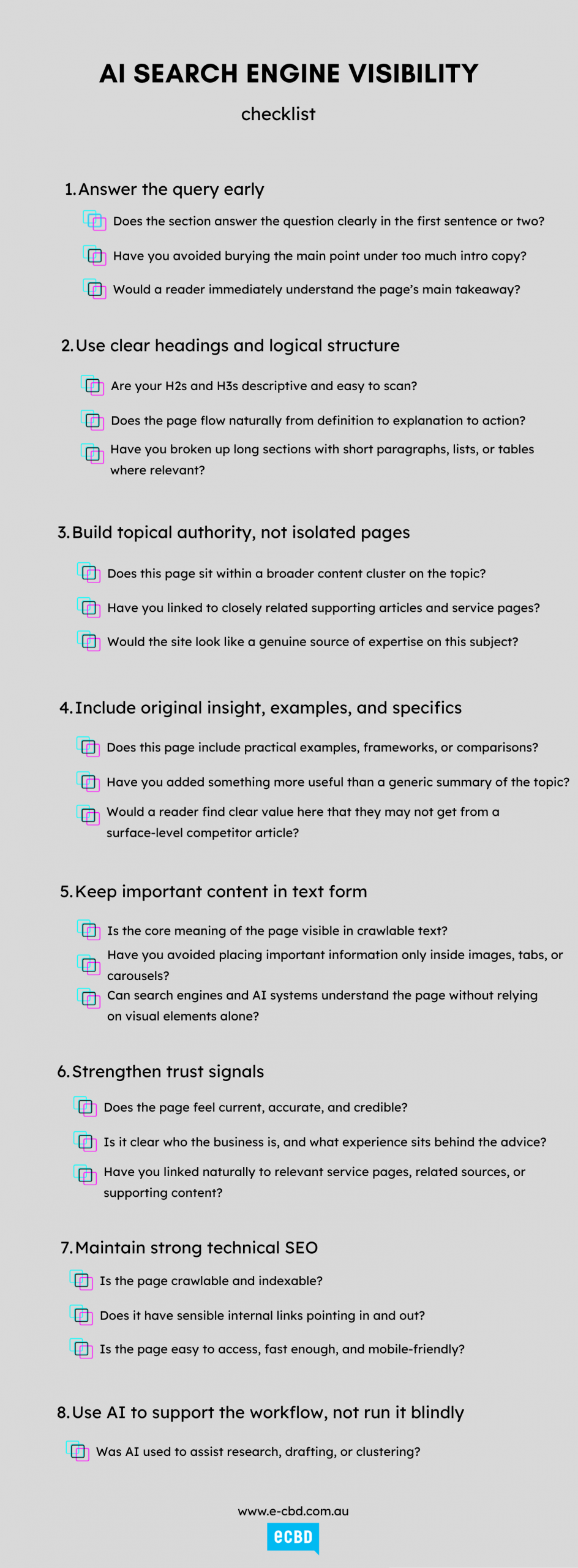 ai visibility checklist by ecbd